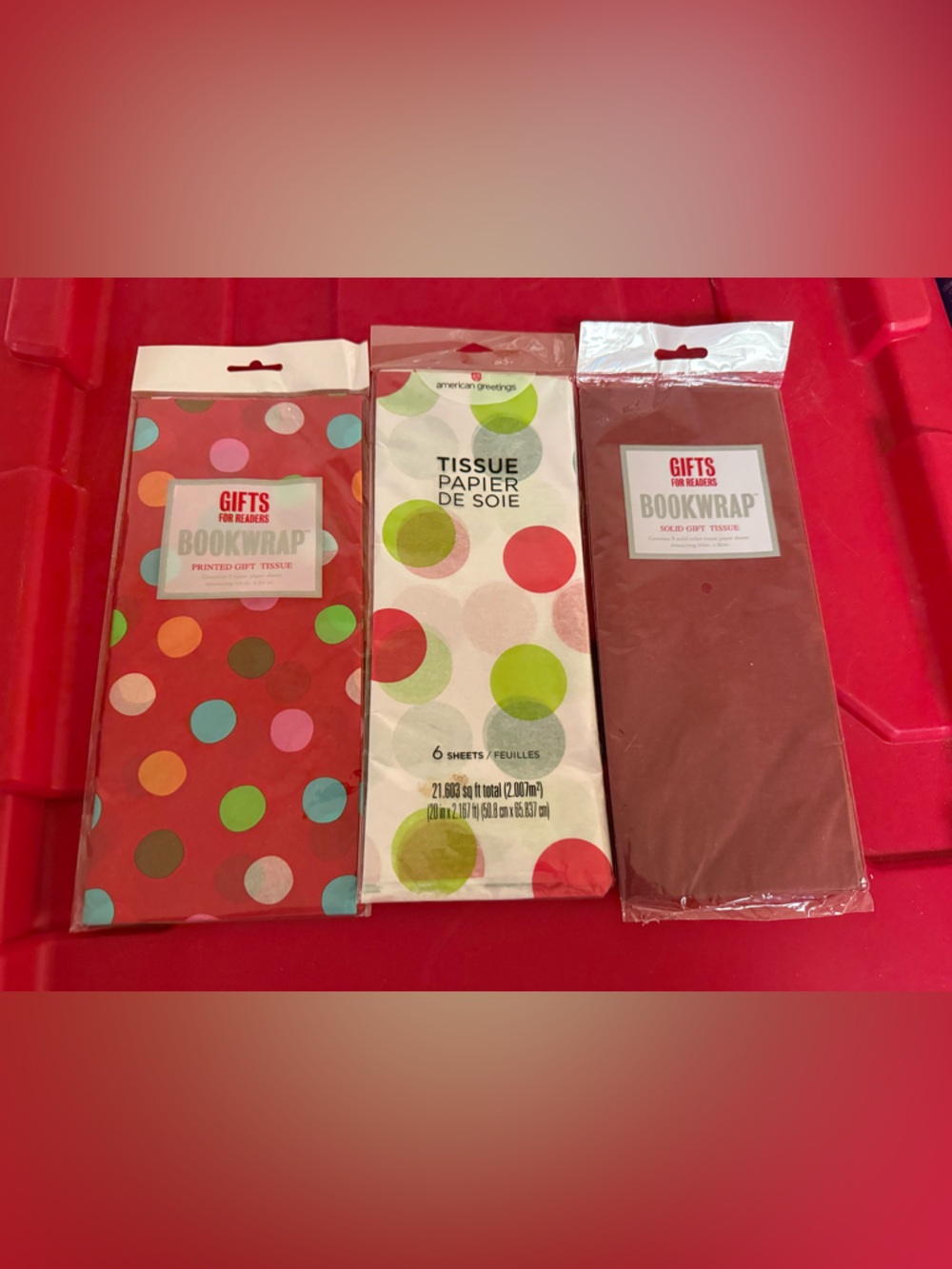 Polka Dot and Solid Tissue Paper Gift Wrap Set